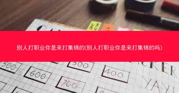 别人打职业你是来打集锦的(别人打职业你是来打集锦的吗)