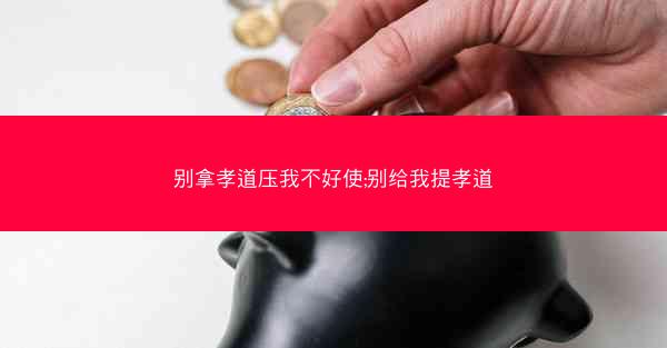 别拿孝道压我不好使;别给我提孝道