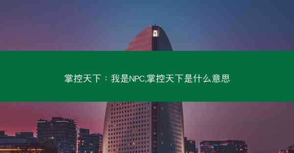 掌控天下：我是NPC,掌控天下是什么意思
