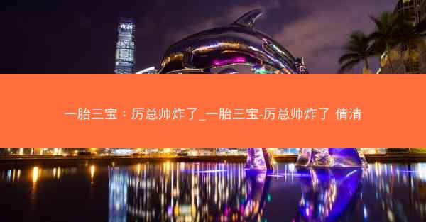 一胎三宝：厉总帅炸了_一胎三宝-厉总帅炸了 倩清