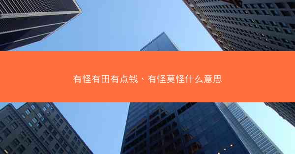 有怪有田有点钱、有怪莫怪什么意思